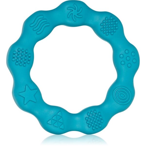 BabyOno Be Active Silicone Teether Ring jucărie pentru dentiție Blue 1 buc-ro