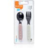 BabyOno Be Active Stainless Steel Spoon and Fork tacâmuri Pastel 12 m+ 2 buc-ro