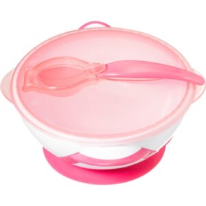 BabyOno Be Active Suction Bowl with Spoon serviciu de masă pentru copii pentru copii Pink 6 m+ 2 buc-Țena