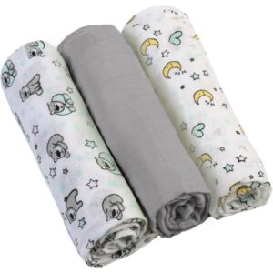 BabyOno Diaper Super Soft scutece textile Grey 70 × 70 cm 3 buc-ro