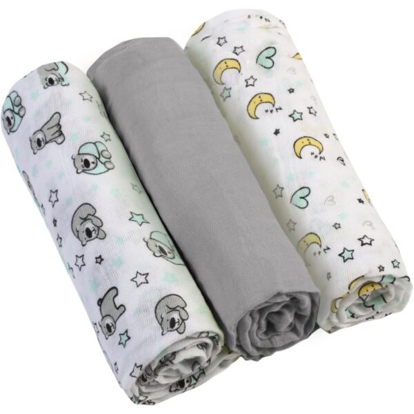 BabyOno Diaper Super Soft scutece textile Grey 70 × 70 cm 3 buc-ro