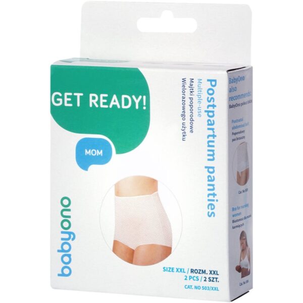 BabyOno Get Ready Multiple-use Mesh Panties chiloți postnatali mărime XXL 2 buc-ro