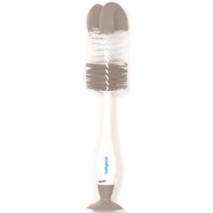 BabyOno Take Care Brush for Bottles and Teats perie de curățare 2 in 1 Grey 1 buc-ro