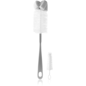 BabyOno Take Care Brush for Bottles and Teats with Mini Brush & Sponge Tip perie de curățare Grey 2 buc-Țena
