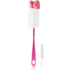 BabyOno Take Care Brush for Bottles and Teats with Mini Brush & Sponge Tip perie de curățare Pink 2 buc-Țena