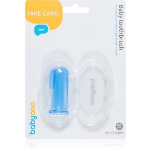 BabyOno Take Care First Toothbrush periuta de dinti pentru deget pentru copii cu sac Blue 1 buc-ro