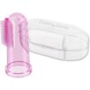 BabyOno Take Care First Toothbrush periuta de dinti pentru deget pentru copii cu sac Pink 1 buc-Țena