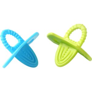 BabyOno Teether jucărie pentru dentiție 3m+ Blue + Green 2 buc-ro
