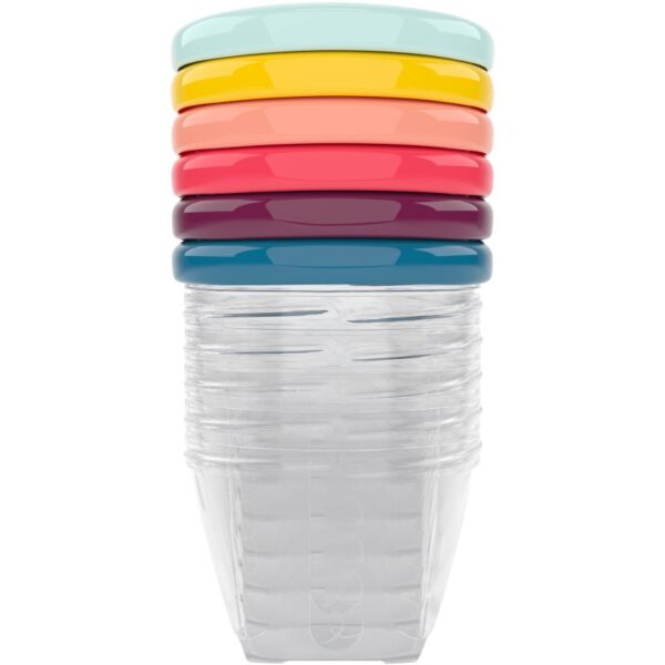 Babymoov Bowls Multicolor castron cu capac Color 6x180 ml-Țena