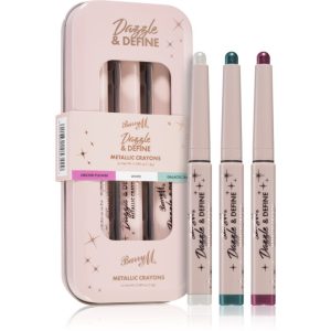 Barry M Dazzle & Define Metallic Crayon creion metalic pentru ochi ambalaj economic 3 x 1
