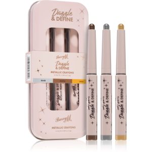 Barry M Dazzle & Define Metallic Crayon creion metalic pentru ochi ambalaj economic 3 x 1