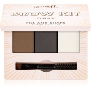 Barry M Fill and Shape Brow Kit set pentru aranjarea sprâncenelor culoare Dark 3x1
