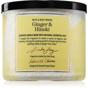 Bath & Body Works Ginger & Hinoki lumânare parfumată 411 g-ro