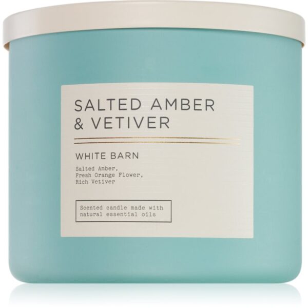 Bath & Body Works Salted Amber & Vetiver lumânare parfumată 411 g-ro