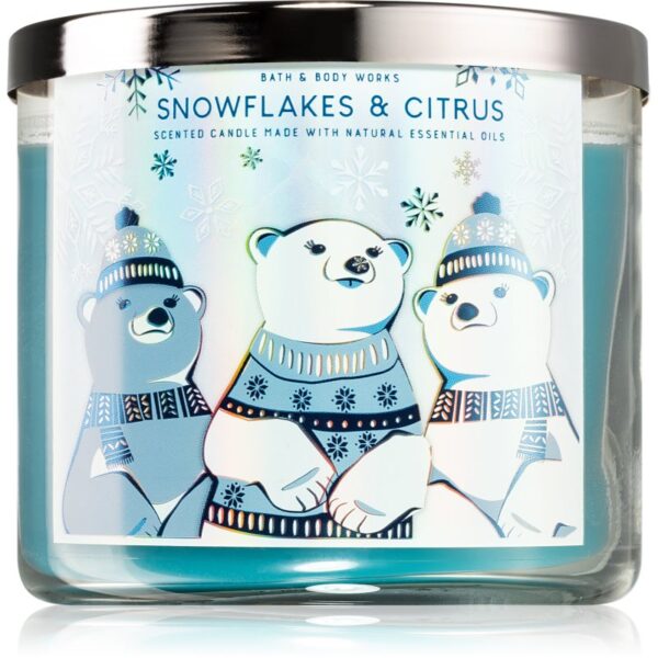 Bath & Body Works Snowflakes & Citrus lumânare parfumată I. 411 g-ro