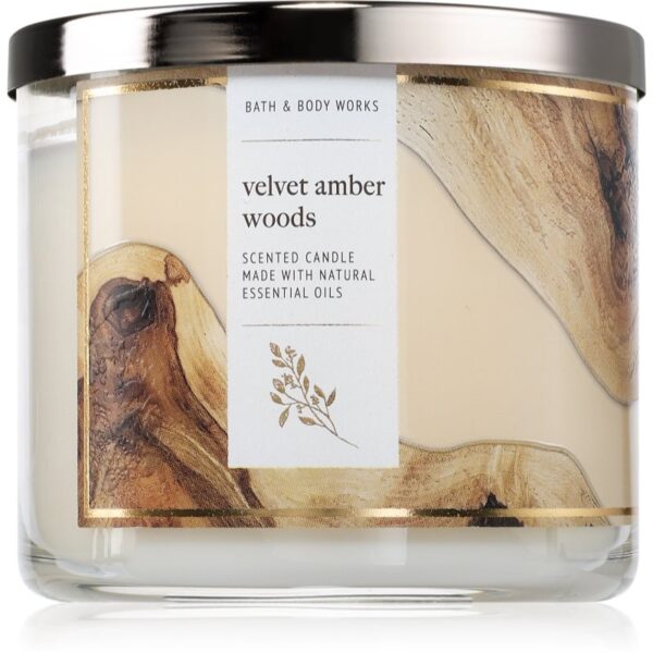 Bath & Body Works Velvet Amber Woods lumânare parfumată 411 g-ro