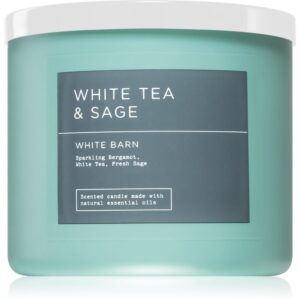 Bath & Body Works White Tea & Sage lumânare parfumată 411 g-ro