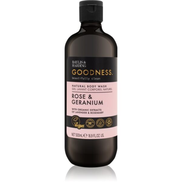Baylis & Harding Goodness Rose & Geranium gel de duș cu arome florale 500 ml-ro