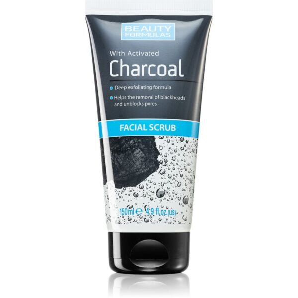 Beauty Formulas Charcoal exfoliant facial cu cărbune activ 150 ml-Țena