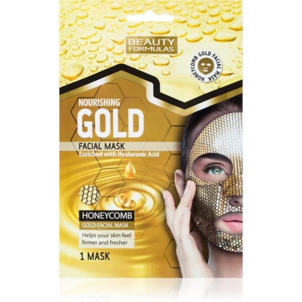 Beauty Formulas Gold mască textilă nutritivă  cu acid hialuronic 1 buc-ro