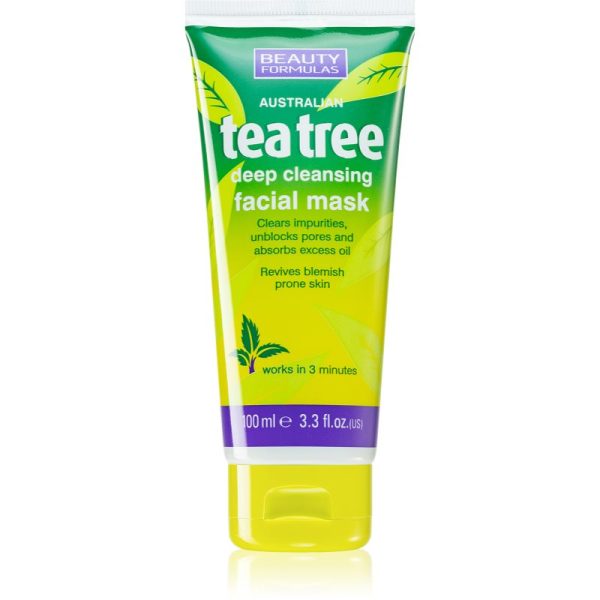 Beauty Formulas Tea Tree masca pentru curatare profunda 100 ml-Țena