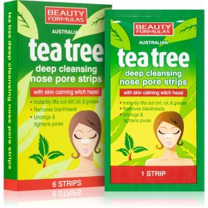 Beauty Formulas Tea Tree patch-uri de curatare a prilor de pe nas 6 buc-Țena