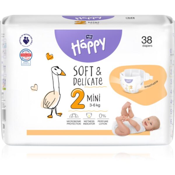 Bella Baby Happy Soft&Delicate Size 2 Mini scutece de unică folosință 3-6 kg 38 buc-Țena