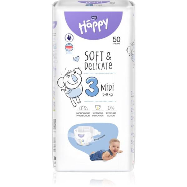 Bella Baby Happy Soft&Delicate Size 3 Midi scutece de unică folosință 5-9 kg 50 buc-Țena