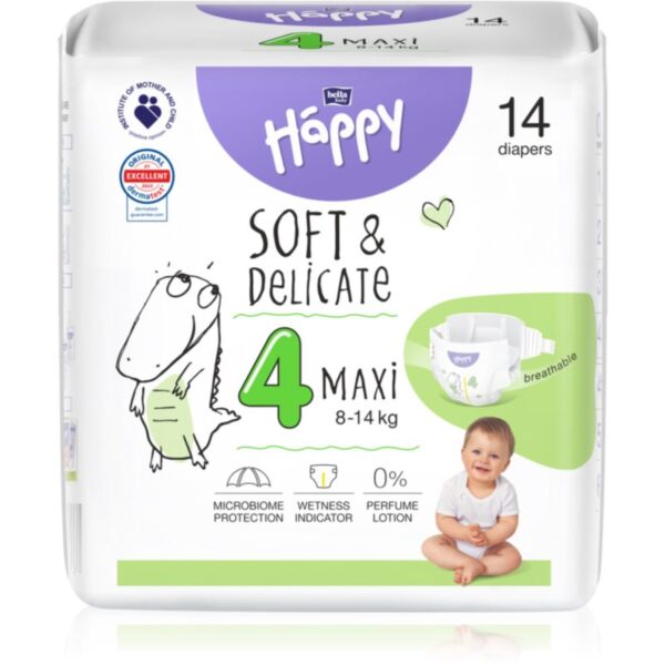 Bella Baby Happy Soft&Delicate Size 4 Maxi scutece de unică folosință 8-14 kg 14 buc-Țena