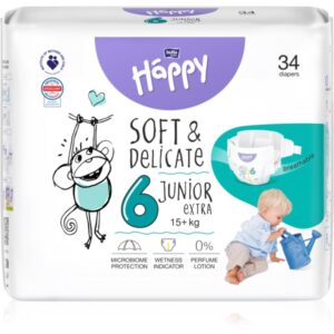 Bella Baby Happy Soft&Delicate Size 6 Junior Extra scutece de unică folosință 15+ kg 34 buc-Țena