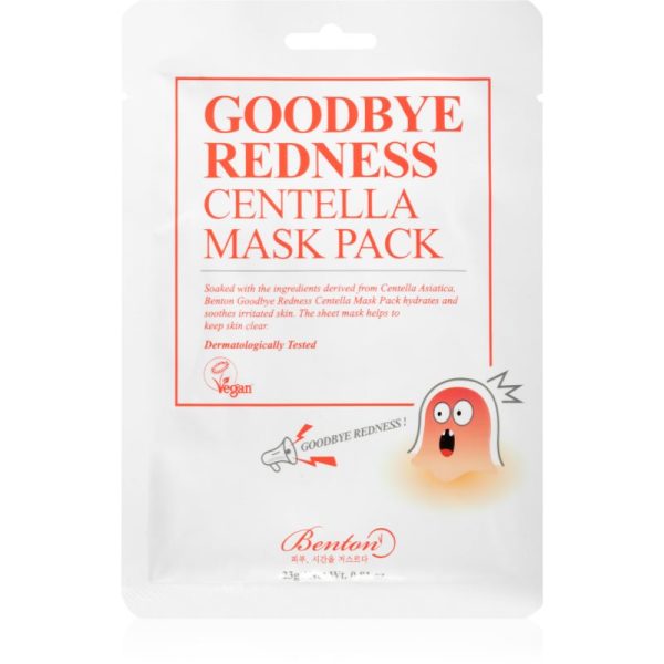 Benton Goodbye Redness Centella mască textilă calmantă pentru ten acneic 10 buc-Țena