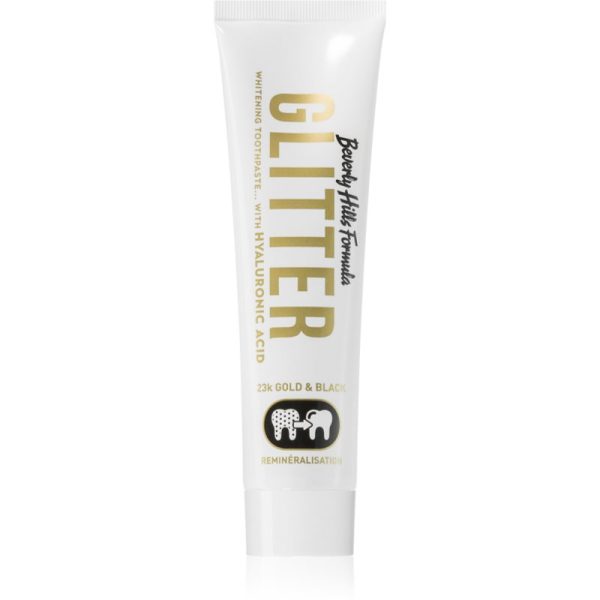 Beverly Hills Formula Glitter Gold&Black pasta de dinti pentru albire vegan 100 ml-Țena