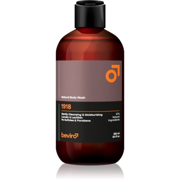 Beviro Natural Body Wash 1918 Gel de duș pentru bărbați 250 ml-Țena