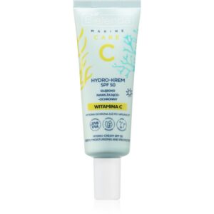 Bielenda C Marine Care Hydro-cream deeply moisturizing and protective SPF 50 hidratant si pentru protectie solara cu vitamina C SPF 50 40 ml-Țena