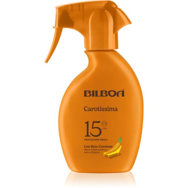 Bilboa Carotissima Trigger spray solar cu beta-caroten SPF 15 250 ml-Țena