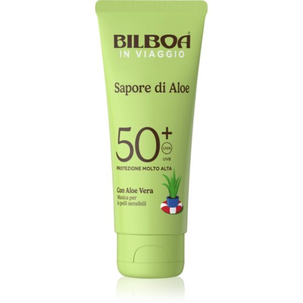 Bilboa Sapore di Aloe Travel cremă pentru plaja cu aloe vera SPF 50+ 75 ml-Țena