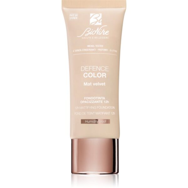 BioNike Color Mat Velvet machiaj matifiant de lungă durată culoare 405 Miel dorè 30 ml-Țena
