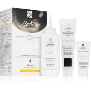 BioNike SHINE ON Culoare permanenta pentru par culoare 4 Brown 1 buc-ro