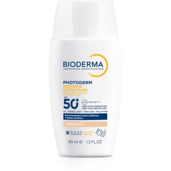 Bioderma Photoderm XDefense Tinted fluid protector tonifiant pentru față SPF 50+ culoare 01 Very Light 40 ml-Țena