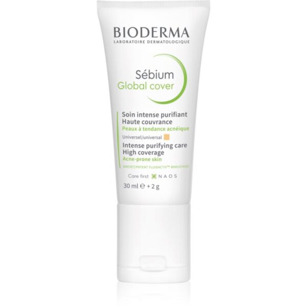 Bioderma Sébium Global Cover cremă de față pentru ten predispus la acnee culoare natural 30 ml-ro