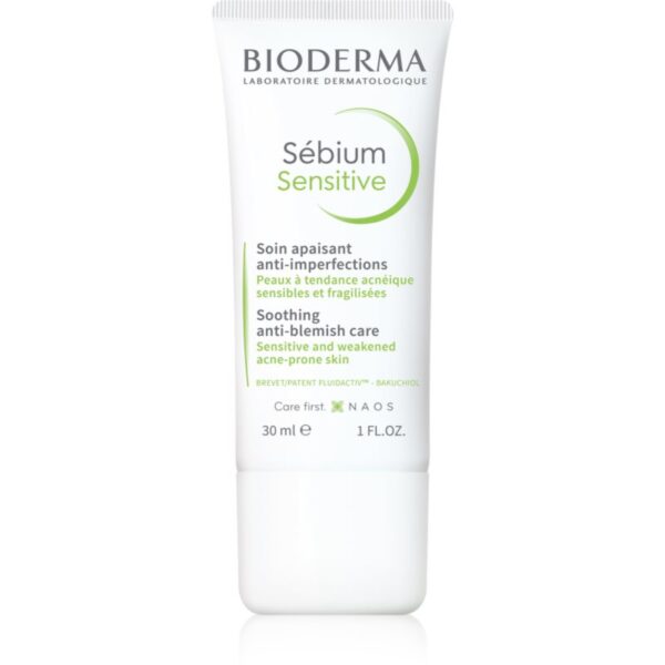 Bioderma Sébium Sensitive crema intensă de hidratare și calmare pentru piele uscata si iritata in urma tratamentului antiacneic 30 ml-Țena
