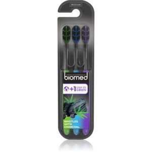 Biomed Black Charcoal periuțe de dinți mediu 3 buc-Țena