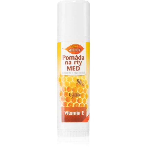 Bione Cosmetics Honey + Q10 balsam de buze protector si regenerator cu vitamina E 17 ml-Țena
