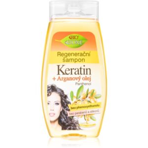Bione Cosmetics Keratin + Argan sampon pentru regenerare pentru un par stralucitor si catifelat 260 ml-ro