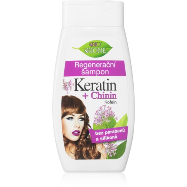 Bione Cosmetics Keratin + Chinin sampon pentru regenerare 260 ml-Țena