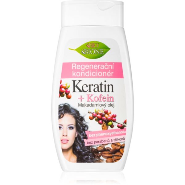 Bione Cosmetics Keratin + Kofein balsam regenerator pentru păr 260 ml-Țena