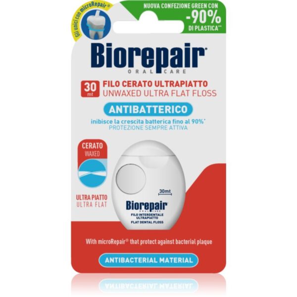 Biorepair Dental Floss Waxed Ultra Flat ata dentara neceruita pentru dinti sensibili Red 30 m-Țena