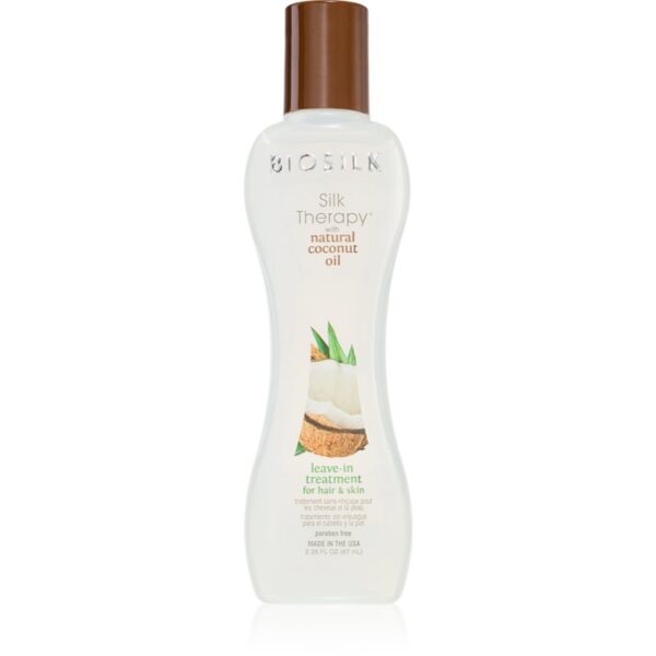 Biosilk Silk Therapy Natural Coconut Oil tratament de hidratare fara clatire de par si de corp 67 ml-Țena