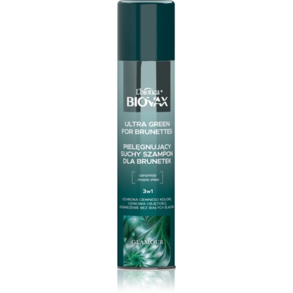 Biovax Glamour Ultra Green For Brunettes șampon uscat pentru nuante de par castaniu 200 ml-ro
