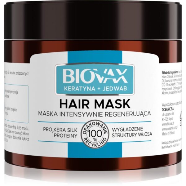 Biovax Keratin & Silk masca pentru regenerare pentru par aspru. 250 ml-ro
